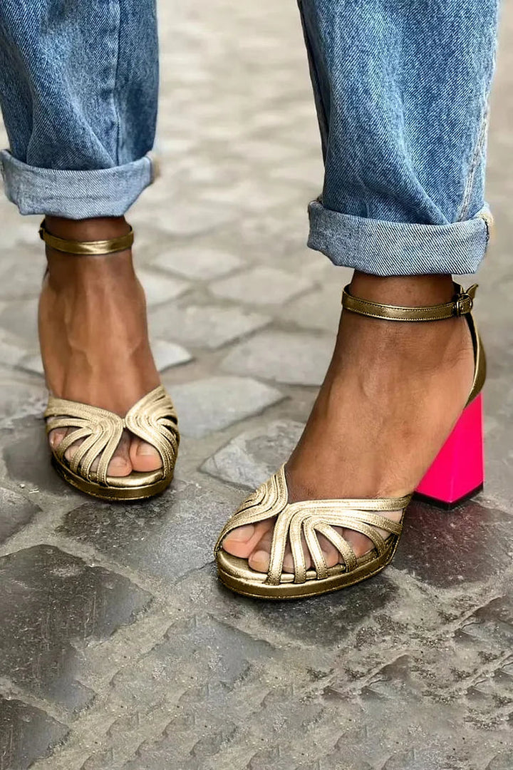 SANDALIAS TACÓN CONTRASTE