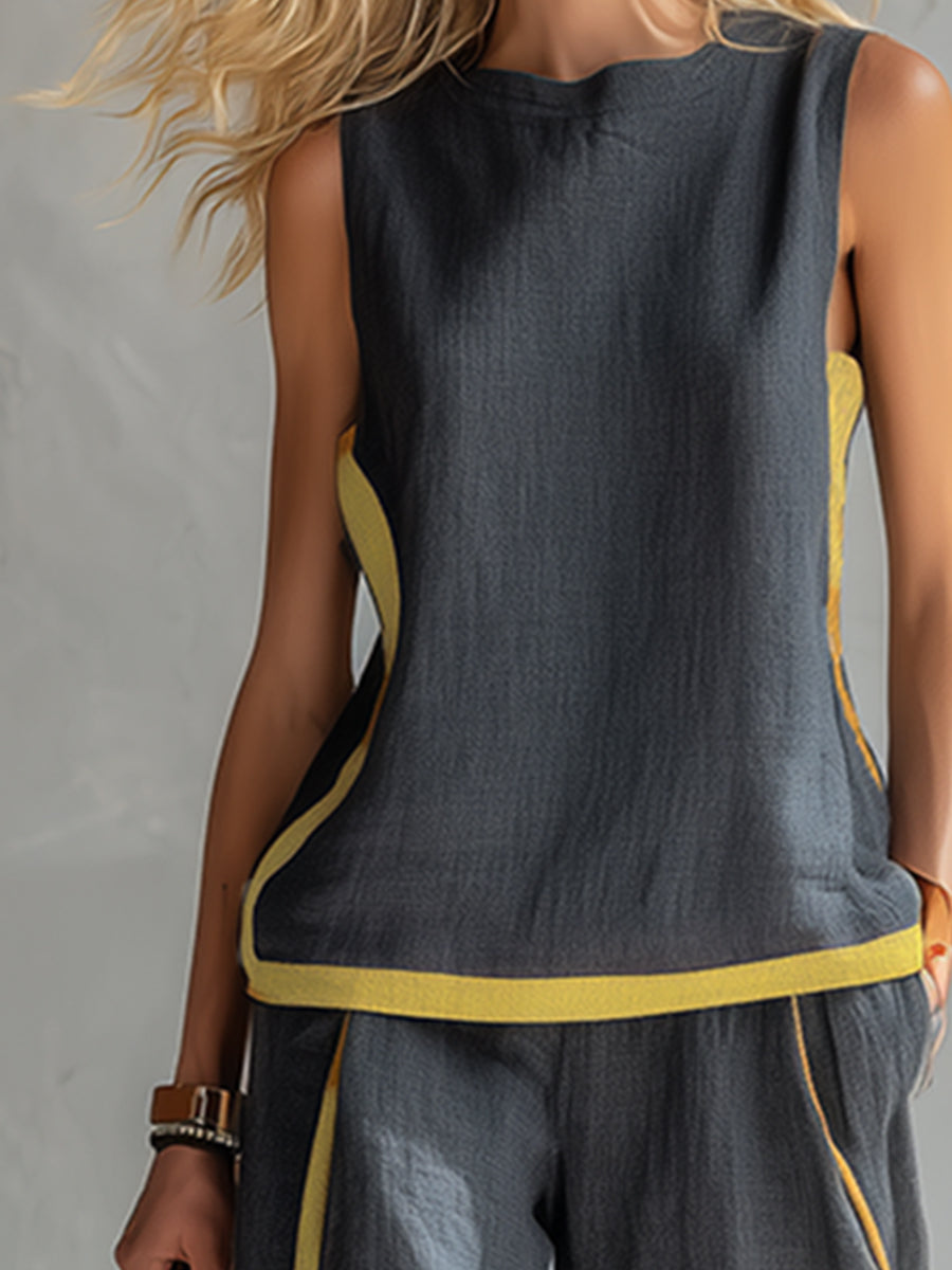 Marlene | Conjunto de Verano Elegante de Pierna Ancha de Dos Piezas