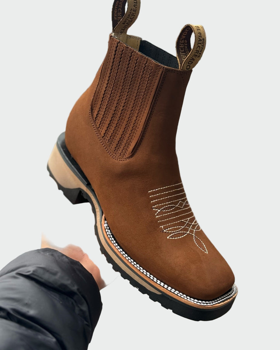 Ana | Botas De Cowboy En Piel Marrón Elegante Duraderas