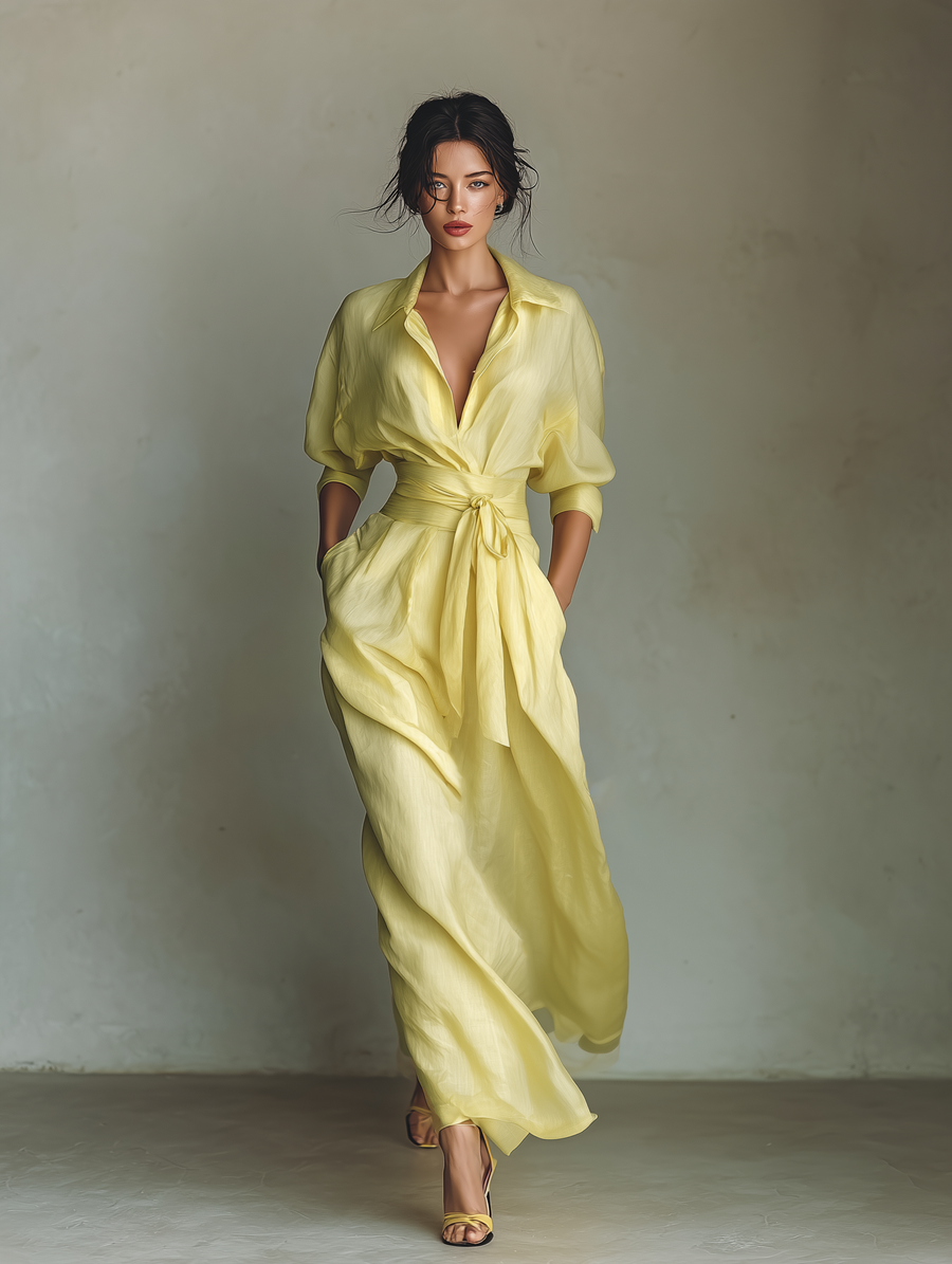 Camila™ | Vestido Camisero Maxi