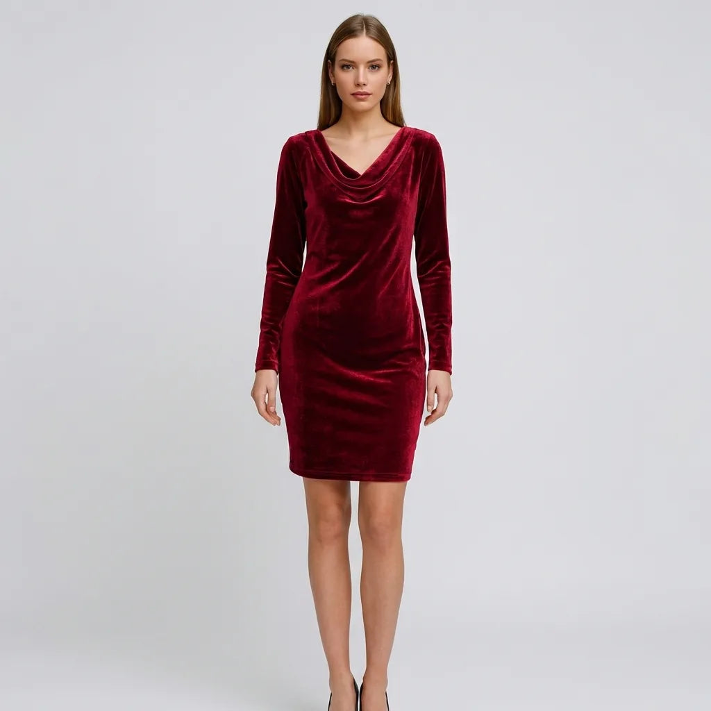 Rosa | Vestido de Terciopelo de Corte Suelto