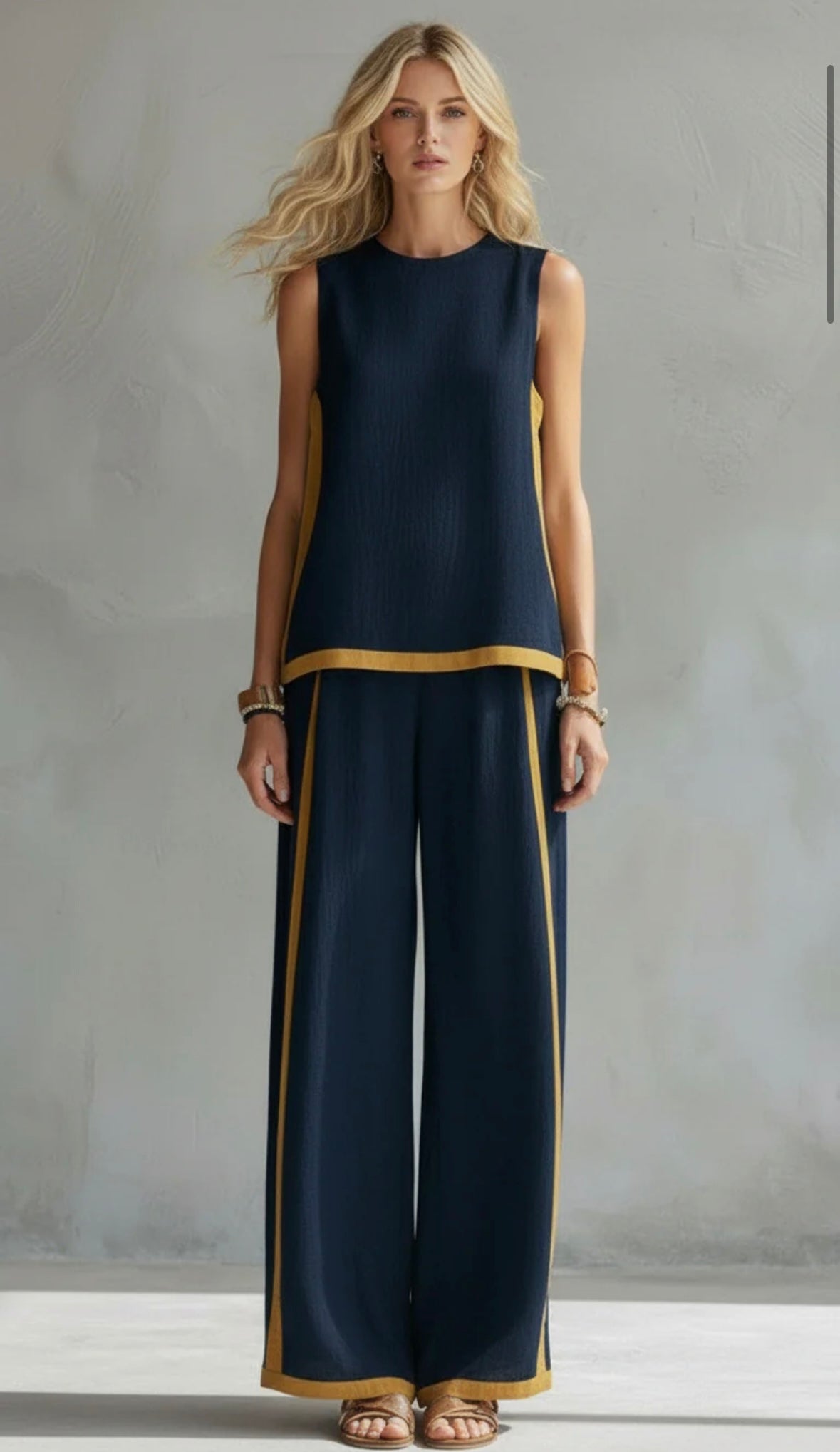 Marlene | Conjunto de Verano Elegante de Pierna Ancha de Dos Piezas