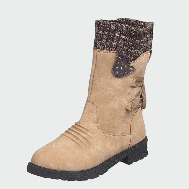 Victoria | Botines De Gamuza Azules Con Detalle Tricotado