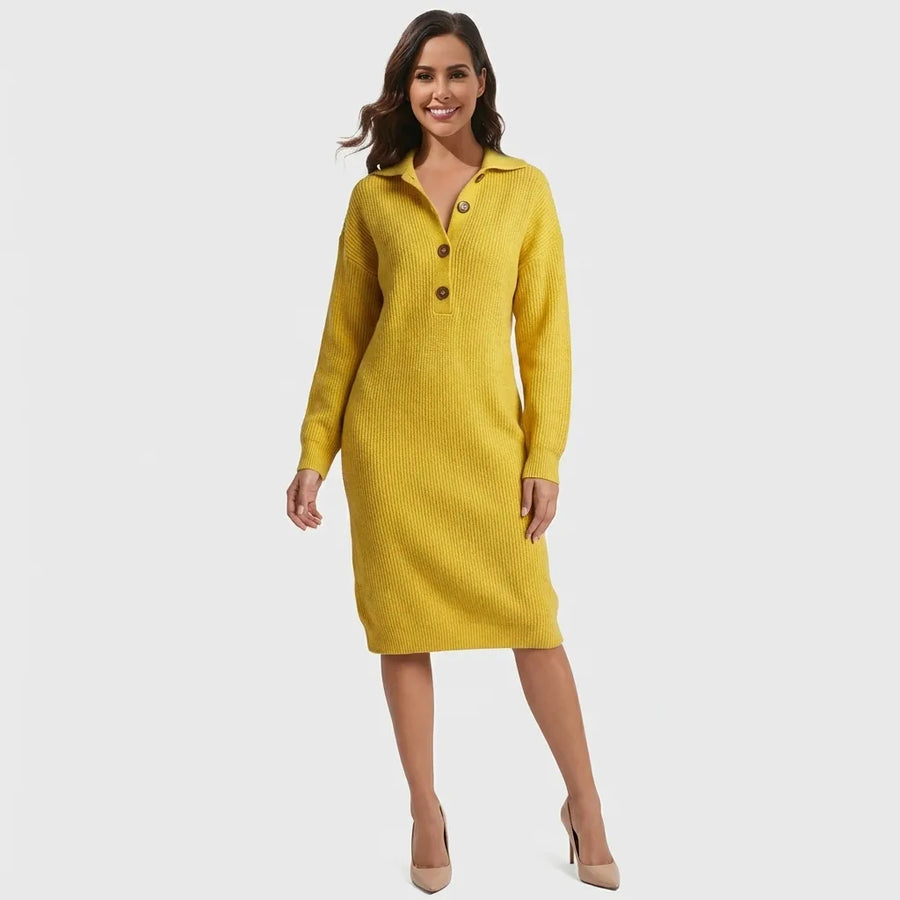 Damaris | Vestido Amarillo Tierra Cálido, Elegante y Cómodo