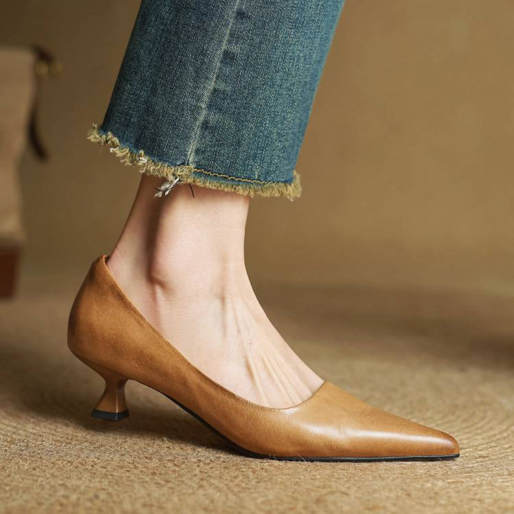 Anok Tacones Altos de Cuero Auténtico