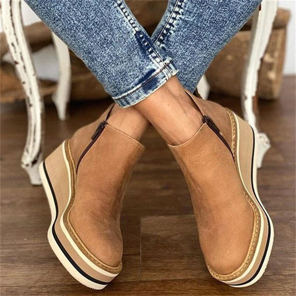 Catalina | Bota Elegante De Cuero Con Tacón Cómodo