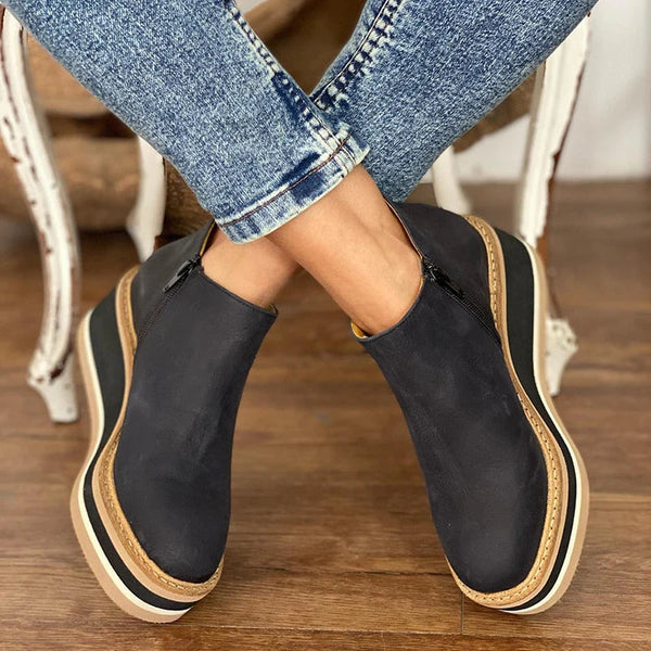 Catalina | Bota Elegante De Cuero Con Tacón Cómodo