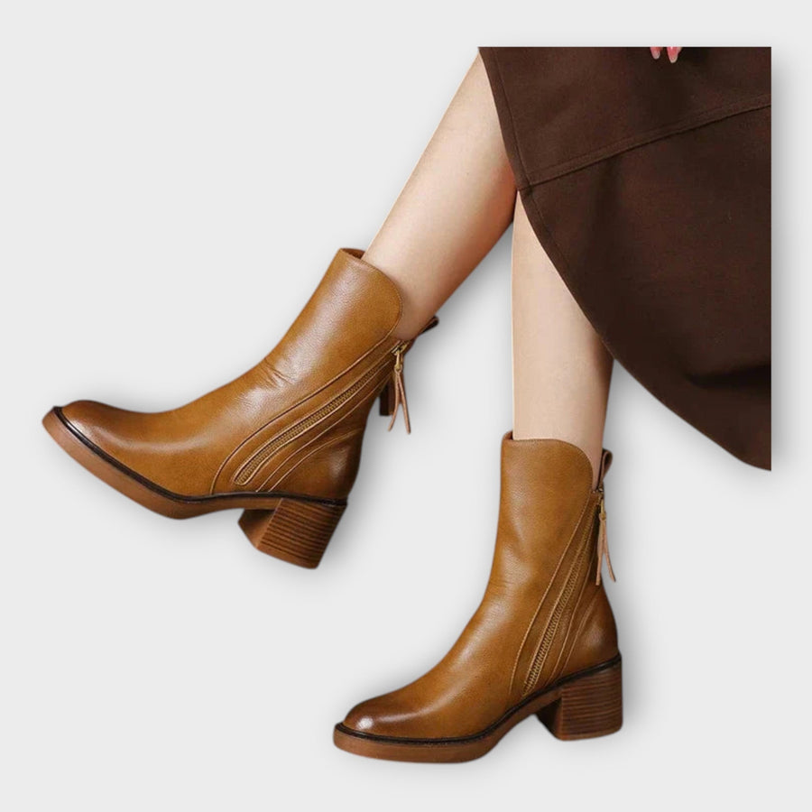 Ángela | Botines Con Línea Elegante Y Detalle De Cierre