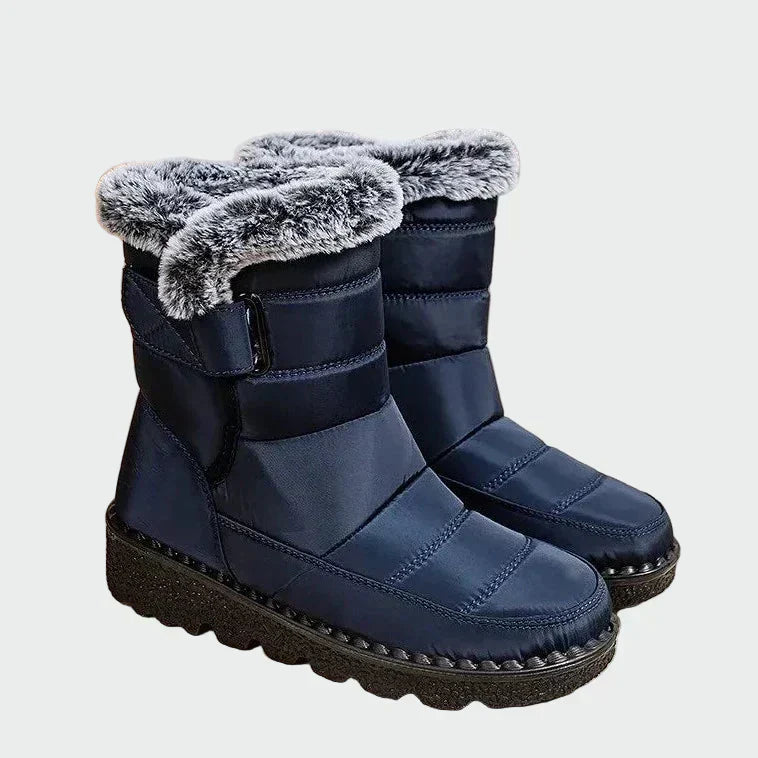 Jimena | Botas Cálidas Con Forro De Peluche Azul Marino