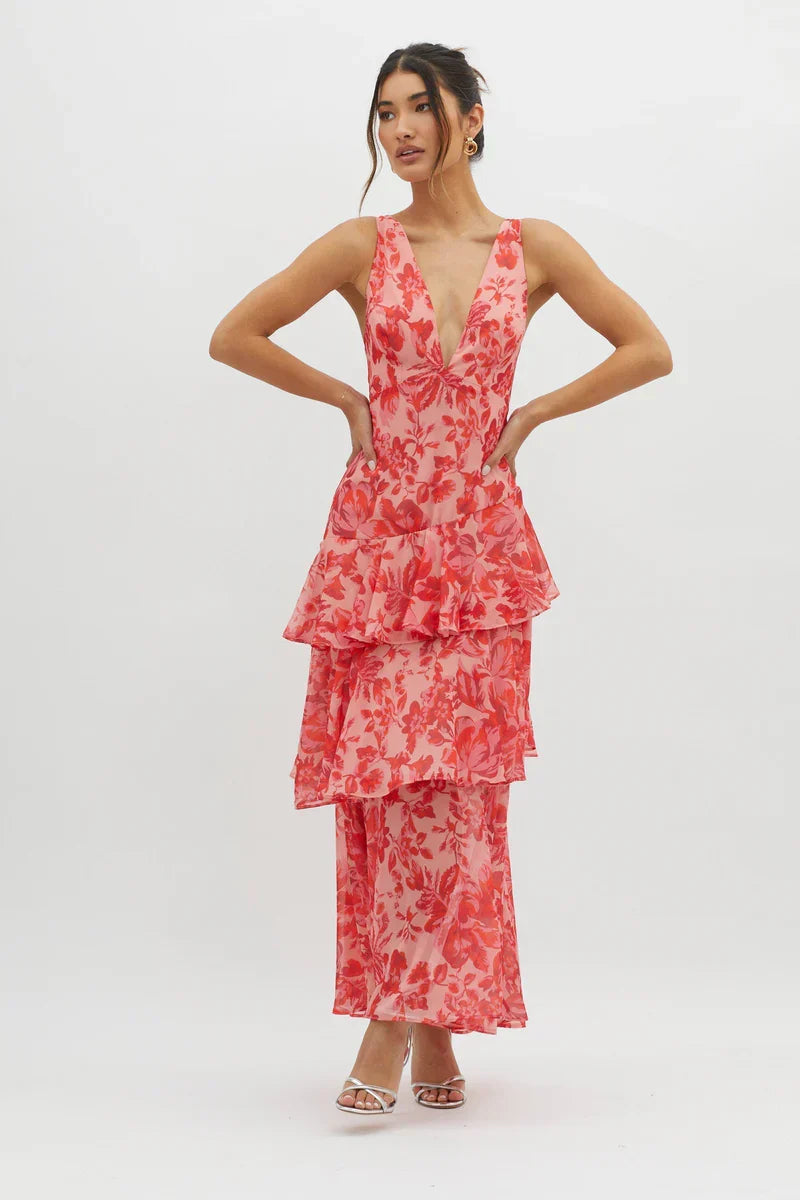 LISA | VESTIDO MIDI FLORAL ELEGANTE