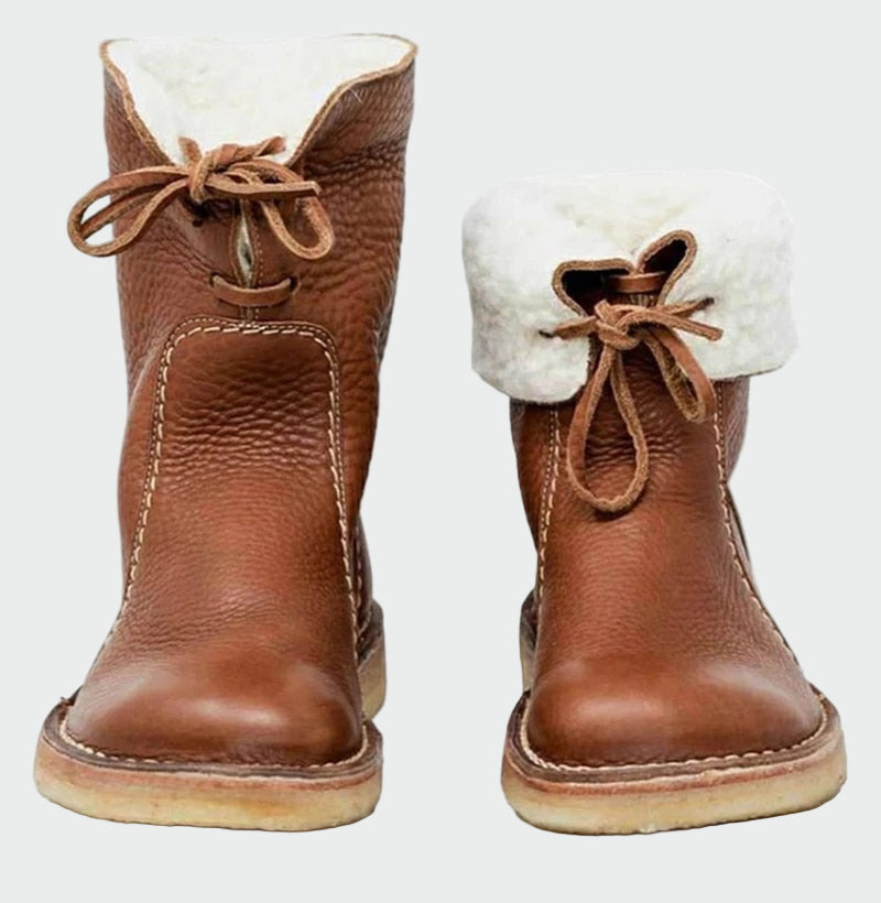 Alba | Botines De Cuero Impermeables Con Forro De Lana
