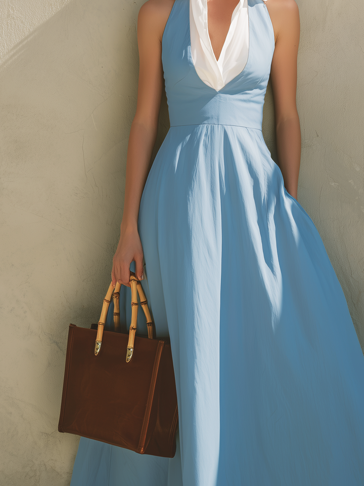 VESTIDO CON CUELLO CAMISERO ELEGANTE