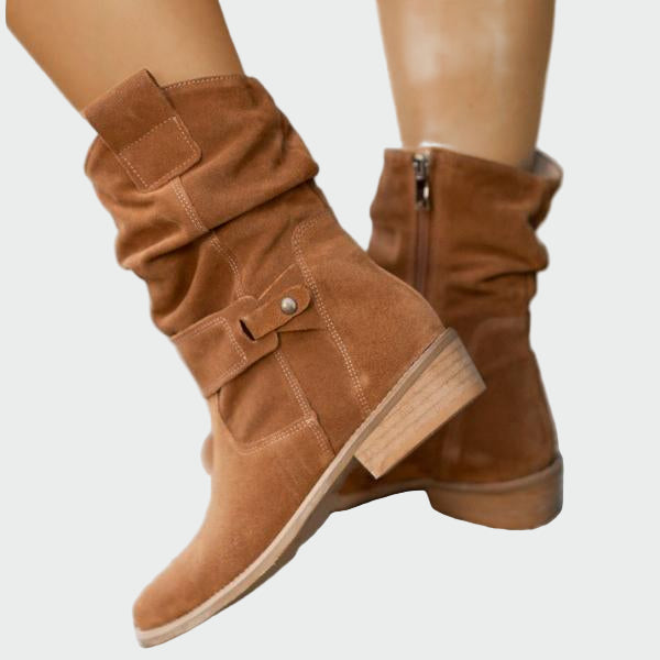 Eva | Botas Casuales de Gamuza Suave Con Detalle Moderno