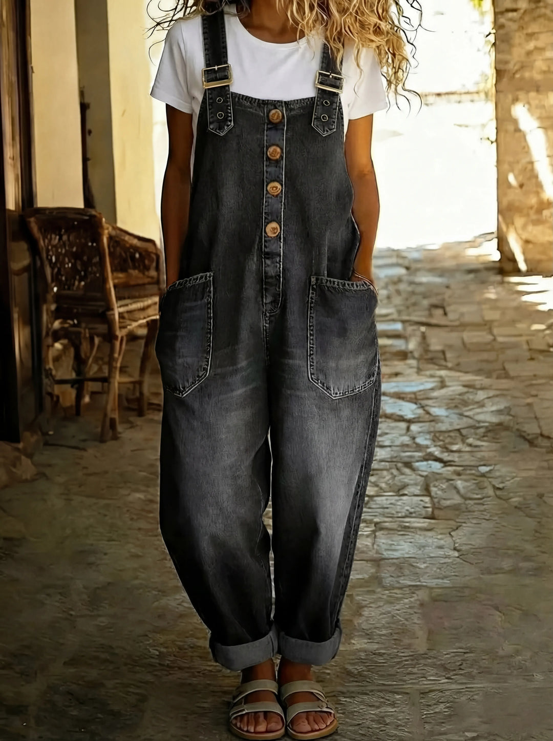 ROCÍO™ - MONO VAQUERO CASUAL CON HEBILLA AJUSTABE