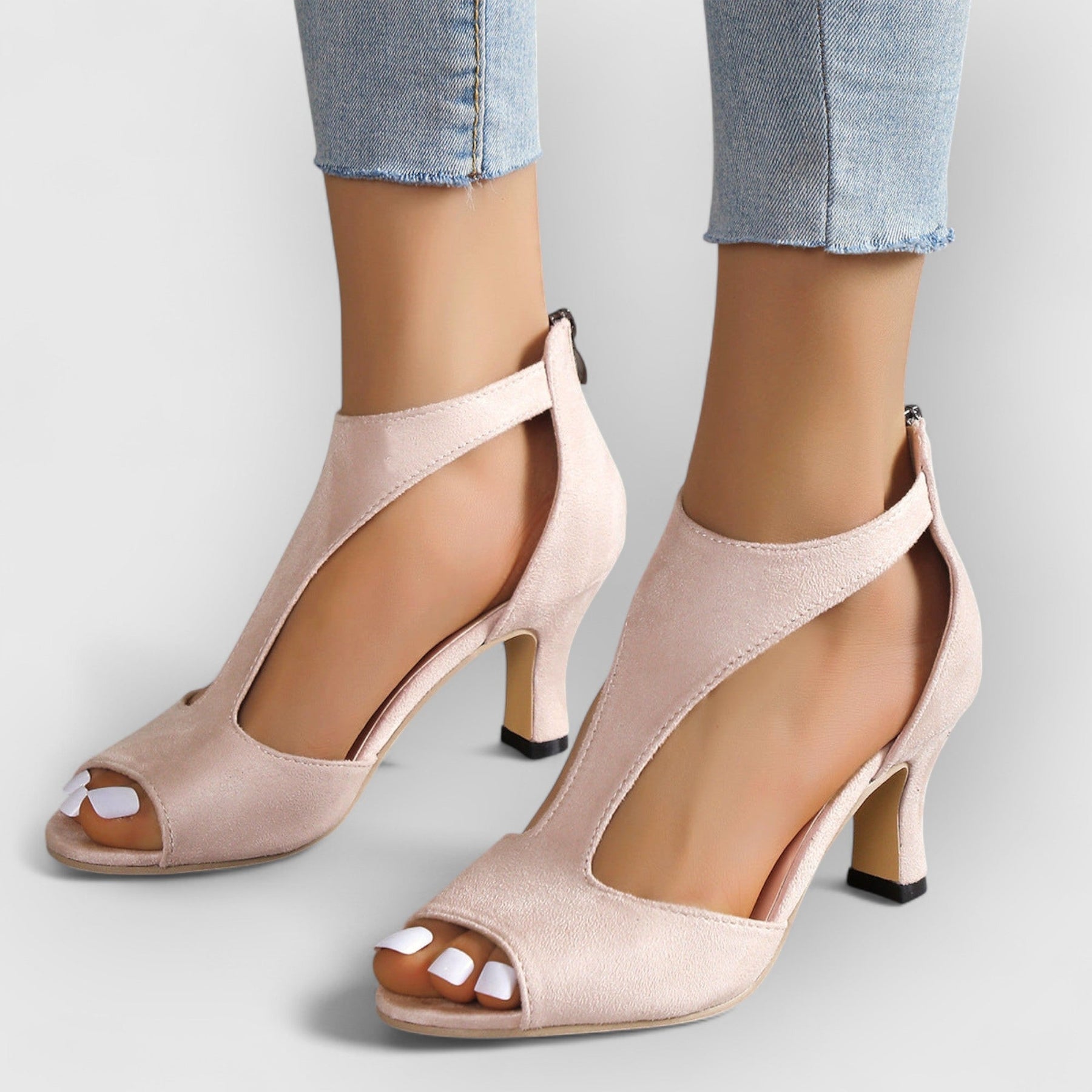 Nessa | Sandalias Ortopédicas Con Tacón Y Recorte